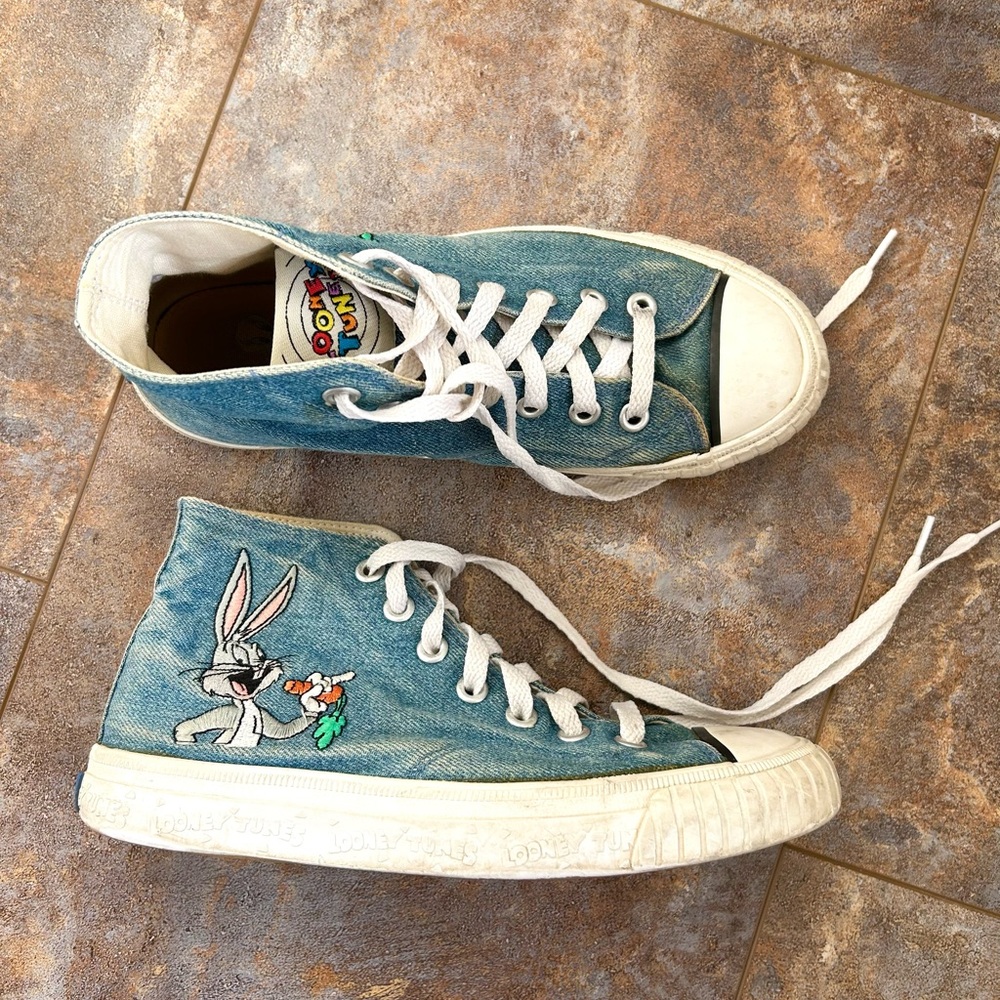 Keds Blue and White High-Top Sneakers with Vintage Style